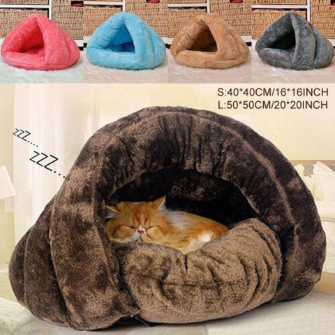 Dog or Cat Soft Cozy Indoor Cave Bed