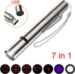 7 in1 USB Charged LED Laser Pointer