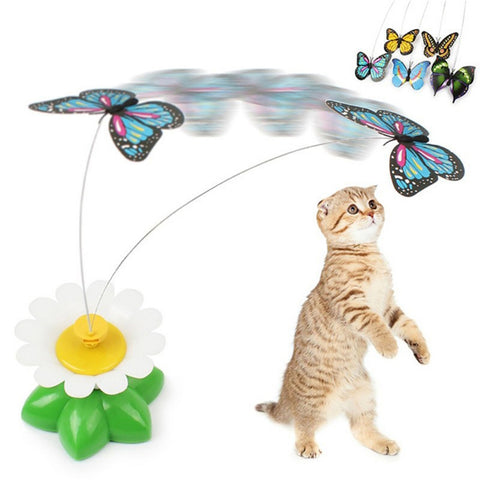 Colorful Butterfly Interactive Electric Rotating Cat Toy