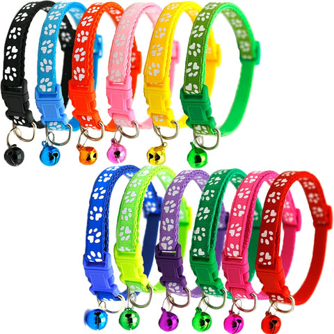 Nylon Footprint Bell Pet Collar