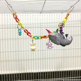 Wood and Cotton Hanging Bird Swinging Toy with Bells