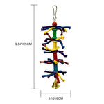 Wood and Cotton Hanging Bird Swinging Toy with Bells